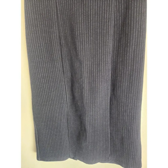 NWT Anthropologie Stripe Strapless Menswear Dress Sz 14 Stretch Deep Navy #9G406 - Picture 5 of 13